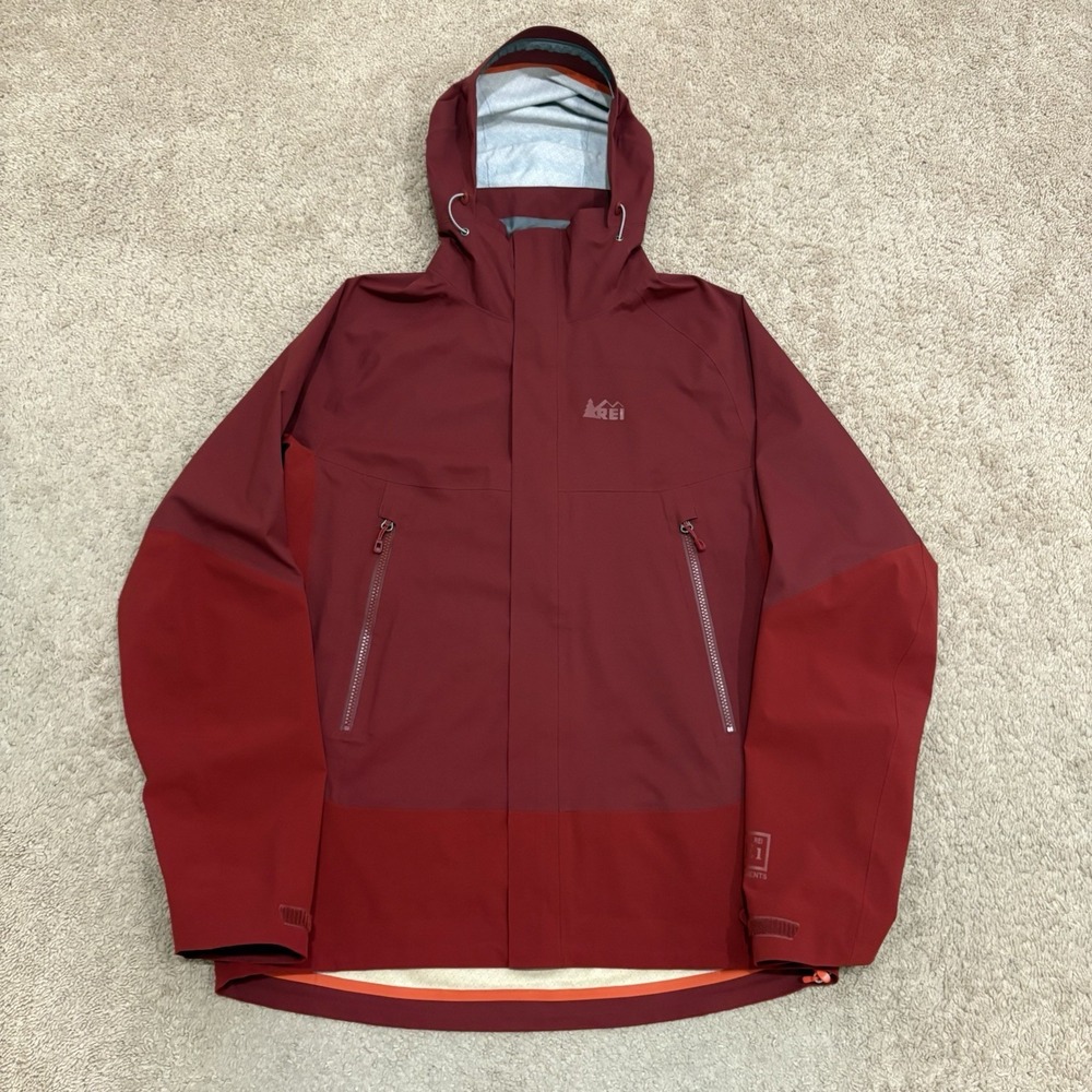 REI Co-Op Talusphere GoreTex Rain Jacket Mens Medium Red Waterproof Outdoor